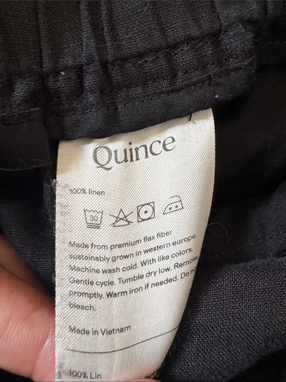 Quince Women's Black Linen Drawstring Pants
